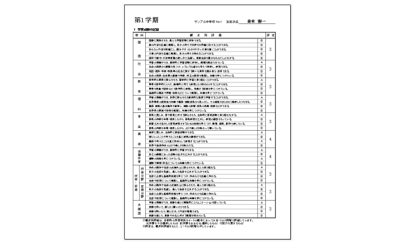 通知表学習成績